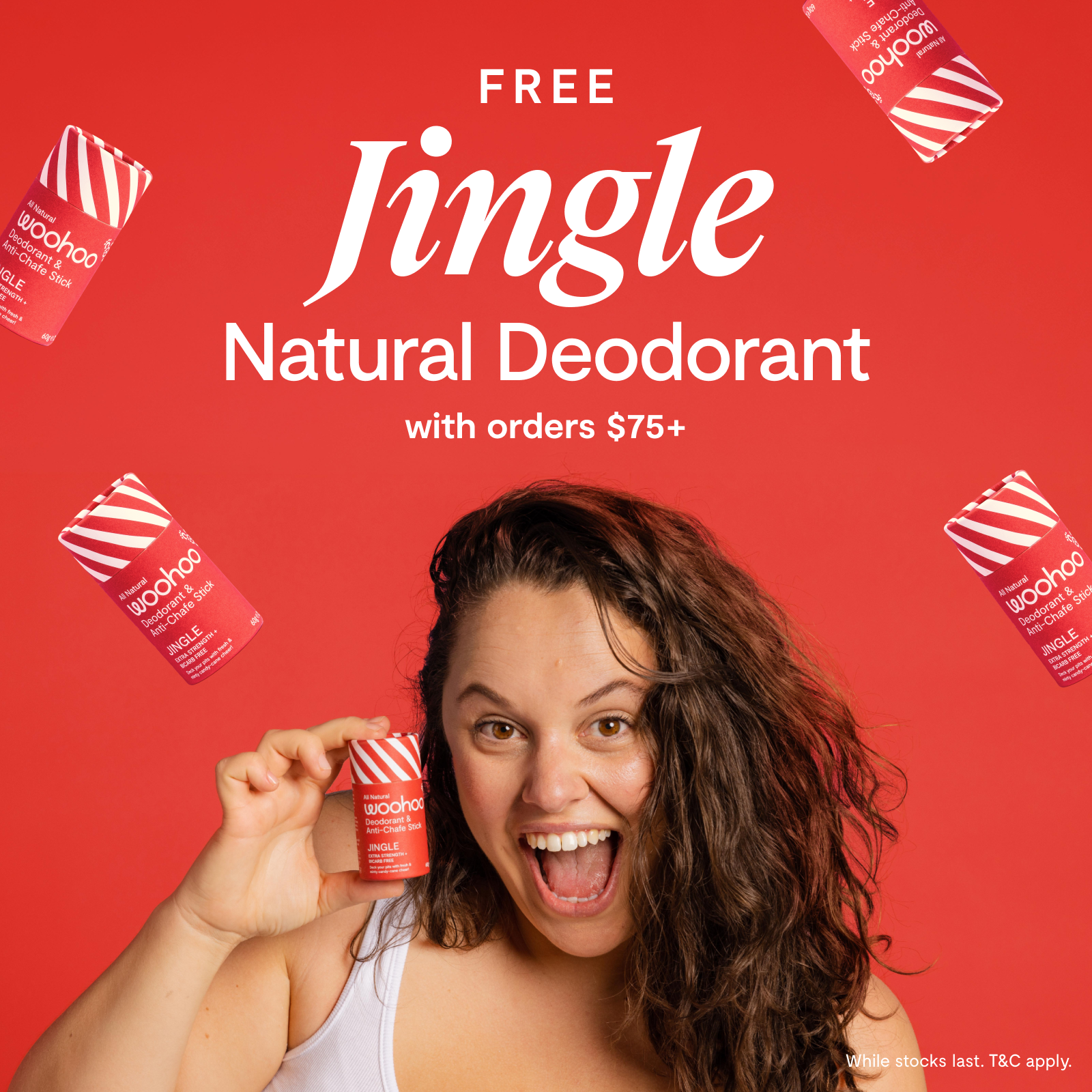 Free JINGLE Natural Deodorant with orders $75+