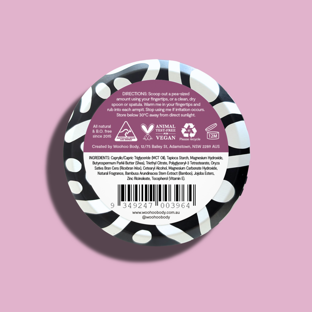 Woohoo All Natural Deodorant Paste (Spice) 60g